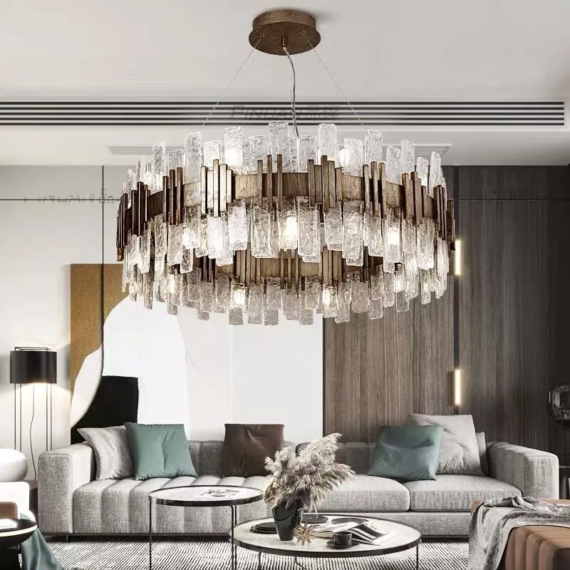 

Nordic Luxury Glass Ceiling Chandelier 2025 Home Decor New Design Living Room Led Light Fixture Lustres for Dining Room