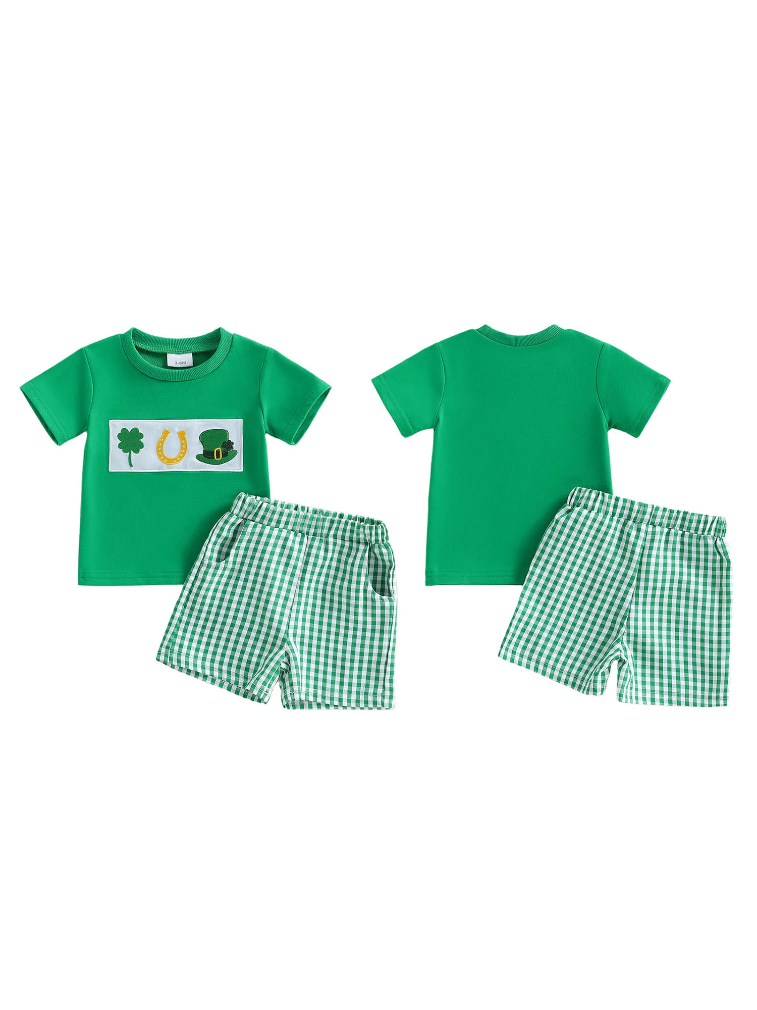 

Baby Girl St Patrick s Day Outfit Shamrock Headband Ruffle Sleeve Top and Green Tutu Skirt 2 Piece Set for Toddler Infant