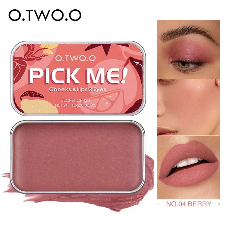 O.TWO.O Makeup Palette Cream 3 In 1 Lipstick Blush Eyeshadow Long-lasting Silky Fine Paste Easy to Carry 8 Colors