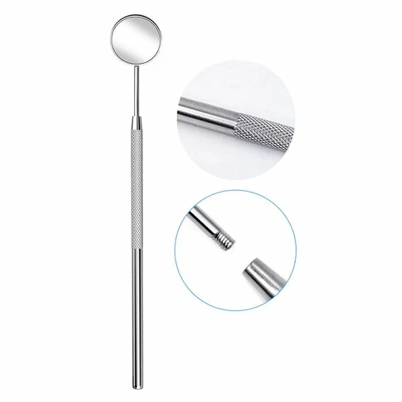 1PCS Dental Mirror Stainless Steel Mouth Mirror with Handle Dental Hygiene Instrument Dental Pick Dentist Prepare Tool Lab