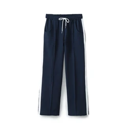 Tangada 2024 pantaloni Cargo Patchwork a righe da donna pantaloni tasca pantaloni lunghi femminili 6 h0232