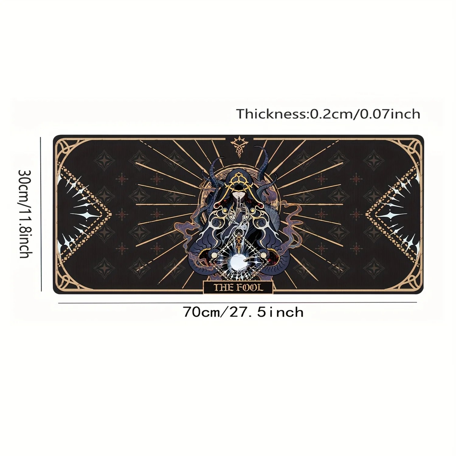 The Fool Tarot Card Oversized Gaming Mouse Pad Non-Slip Rubber Desk Mat Mystical Design for Office Home