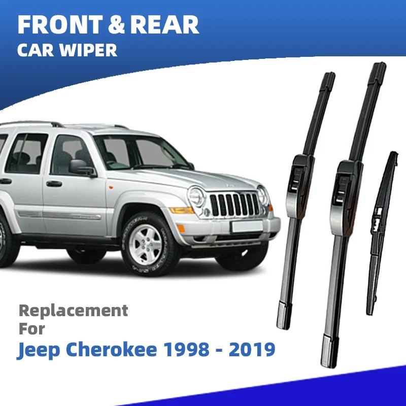 

LHD Front Rear Windshield Wiper Blades For Jeep Cherokee XJ KJ KK KL 1998 - 2023 Windscreen Wagon Sedan Accessories 2012 2020