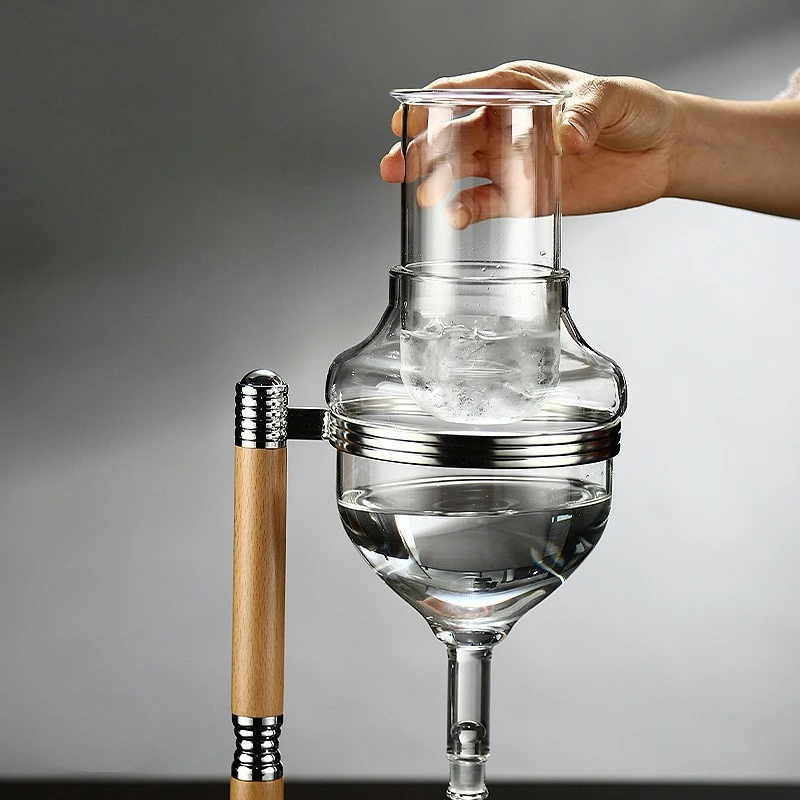 Drip Flow Sake Decanter Set Quick Ice Chilling Glass Dispenser Household Rapid Cooling Aerator Complete Sake Drinkware Kit