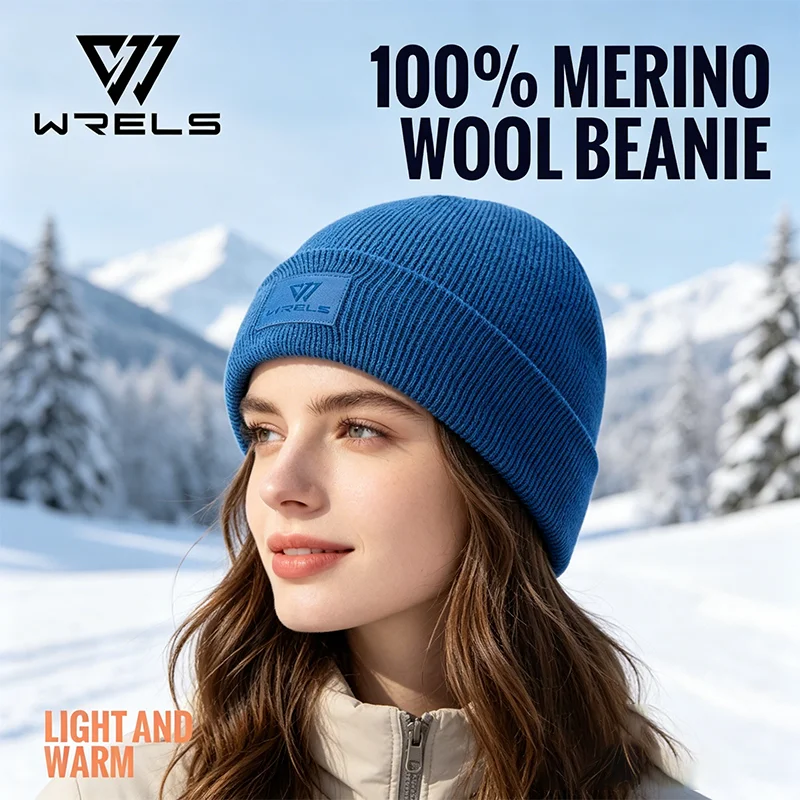 WRELS Beanie Slouchy Knit Skull Cap Hiking Ski Climbing Wool Hat Lightweight Thermal Knitted Hat Men Women Soft Stocking Caps