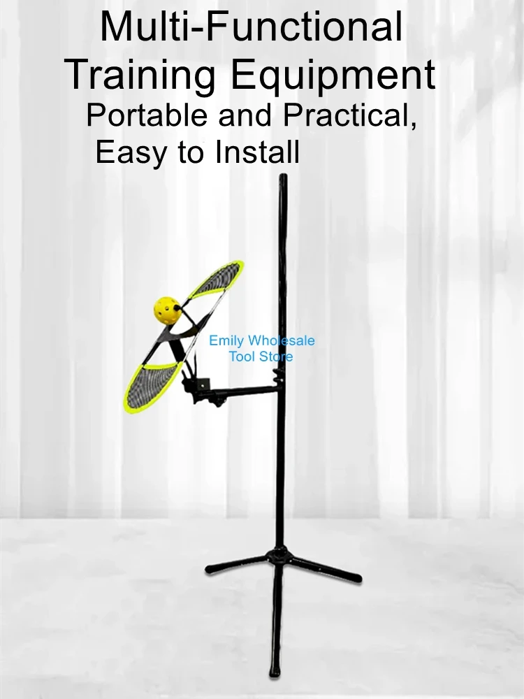 Pickleball/Tennis Adjustable Height 360° Rotating Portable Topspin Practice Device for Indoor/Outdoor Training