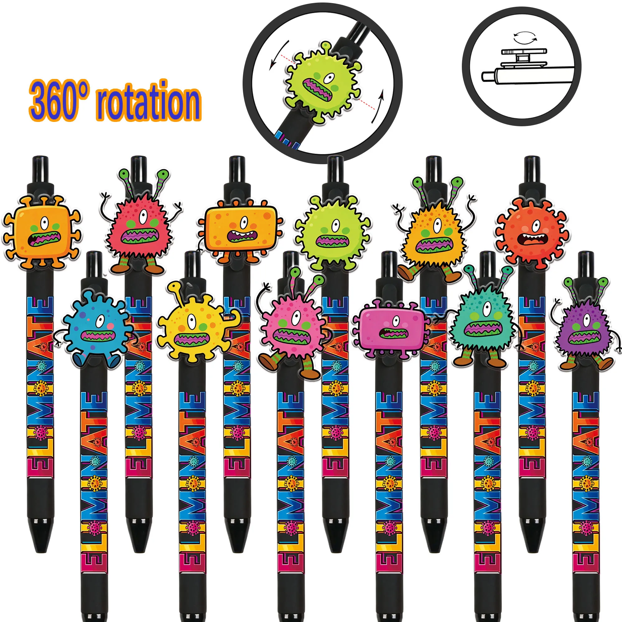 

10pcs/12pcs Virus Series Ballpoint Pen Company School Hospital Holiday Party Gift Random Pattern