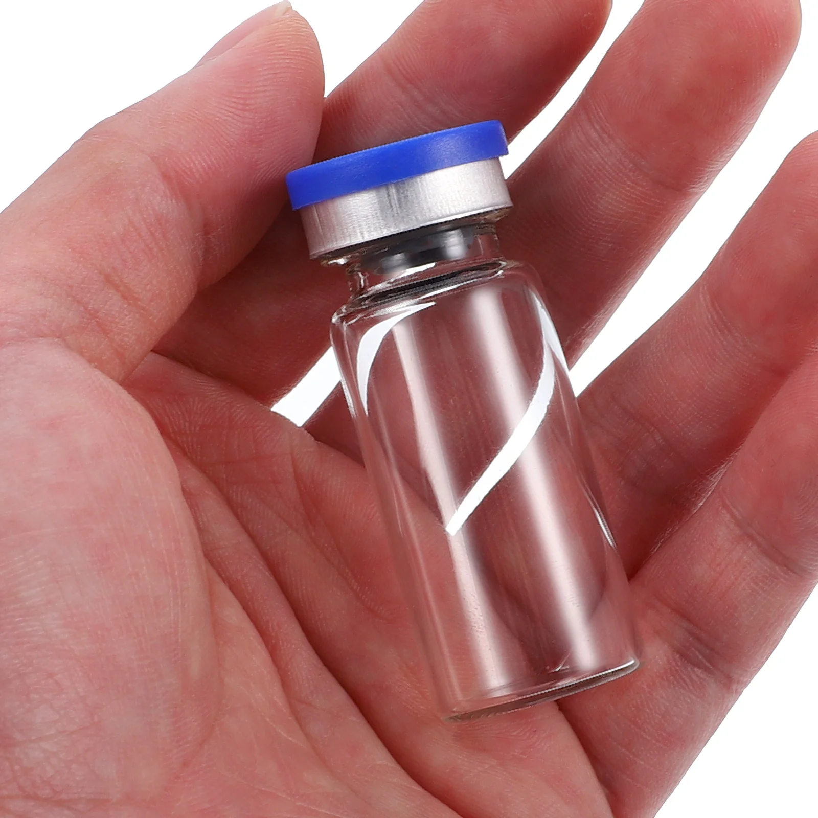 Water Mini Glass Vials 20 Pack 10Ml Clear Headspace Caps Stoppers Flat Bottom Sample Lab Chemical Vial Transparent