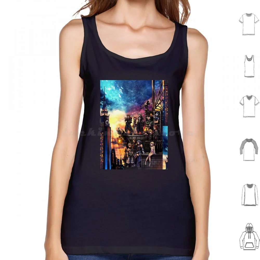 The New Kingdom Tank Tops Print Cotton Kingdom Hearts Kh Sora Roxas Riku Cinema Film Anime Movie Game Gaming Games