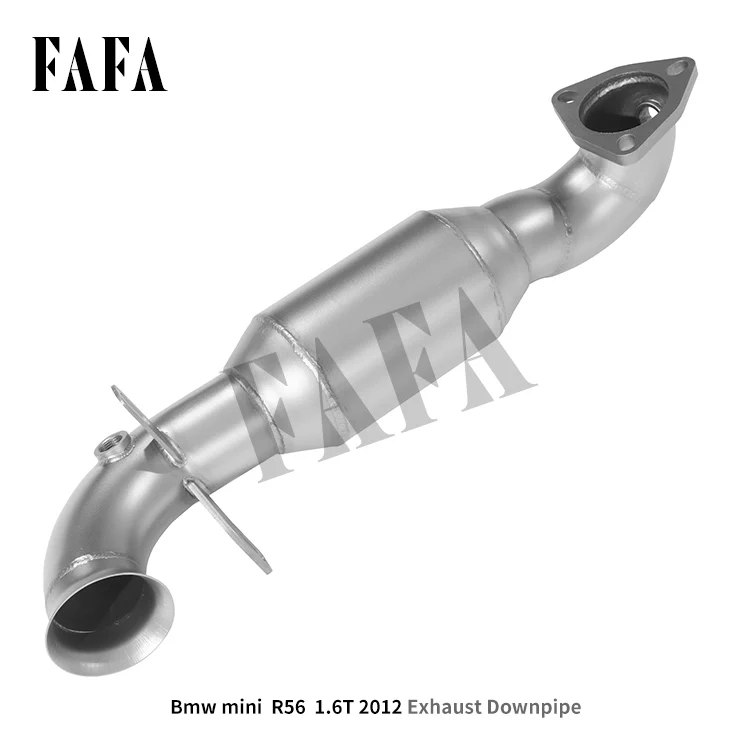 For  Mini R56 1.6T 2012 Stainless Steel Downpipe Exhaust System Head Section Boost Performance Exhaust Pipe with Catalyst