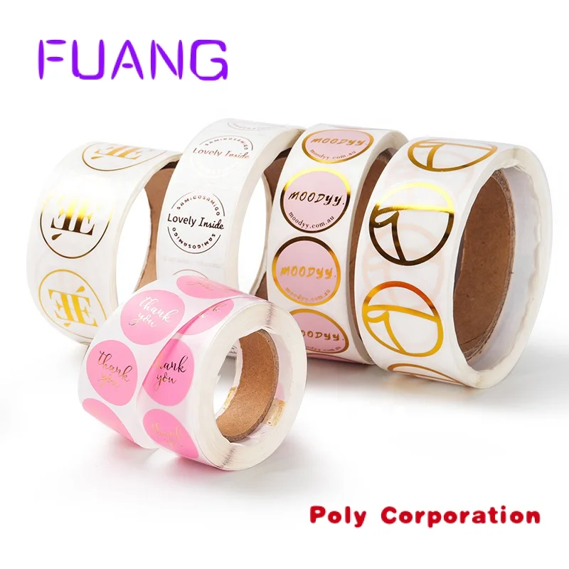 Private Design Product Labels Maker Zelfklevende Vinyl Ronde Waterdichte Sticker Rol Papier Custom Printing Logo Label Stickers