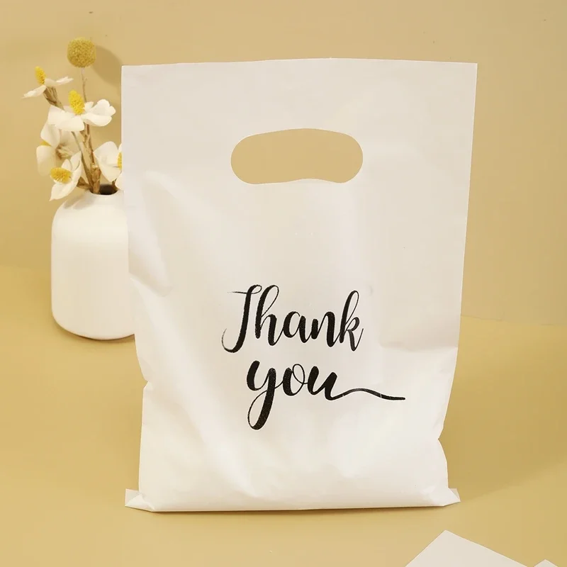 100 Stück Dankeschön-Geschenktüten aus Kunststoff, Einkaufstasche, Einkaufstasche, 20 x 30 cm, Geschenktüten, Geburtstag, Hochzeit, Party, Gastgeschenke, Süßigkeiten, Kekse, Verpackung – Detail 12