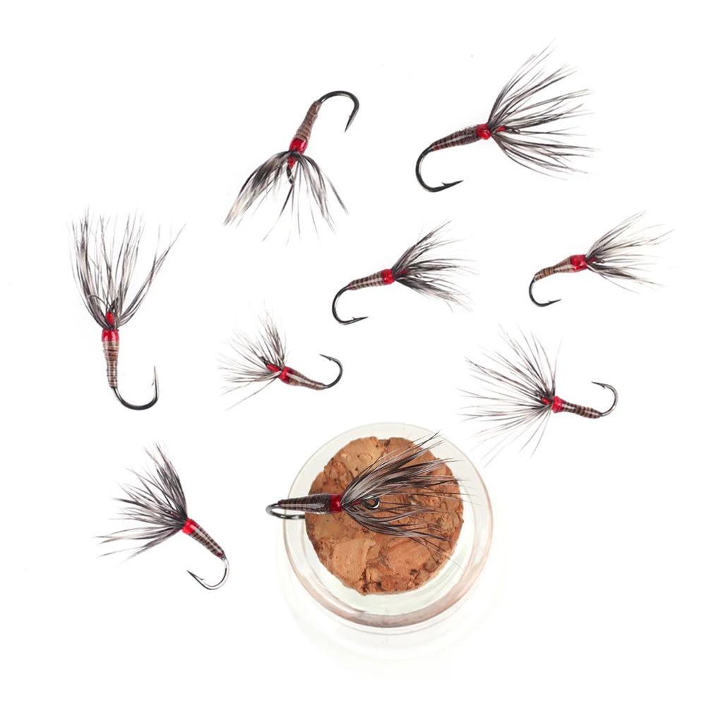 6 Stück 14 # 16 # 18 # Tenkara Fliegen Kebari Reverse Hackle Trockenfliege mit Widerhaken für Lachs, Steelhead und Forellen – Fliegenfischen Köder – Detail 5