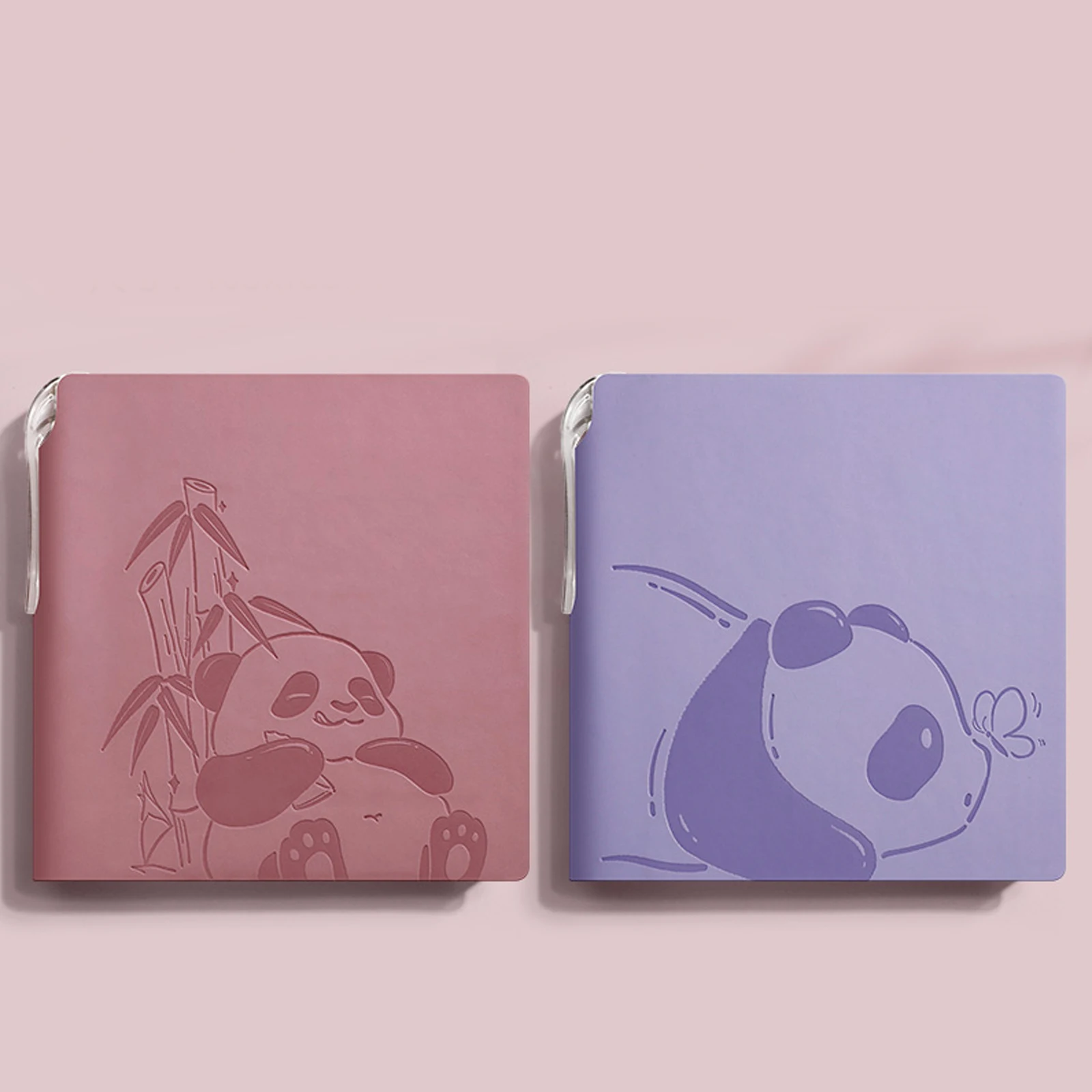 A6 Notebook Square PU cover Portable Pocket fashion cute Panda Diary notepad Agenda Paper School Diary office Supplies with pen