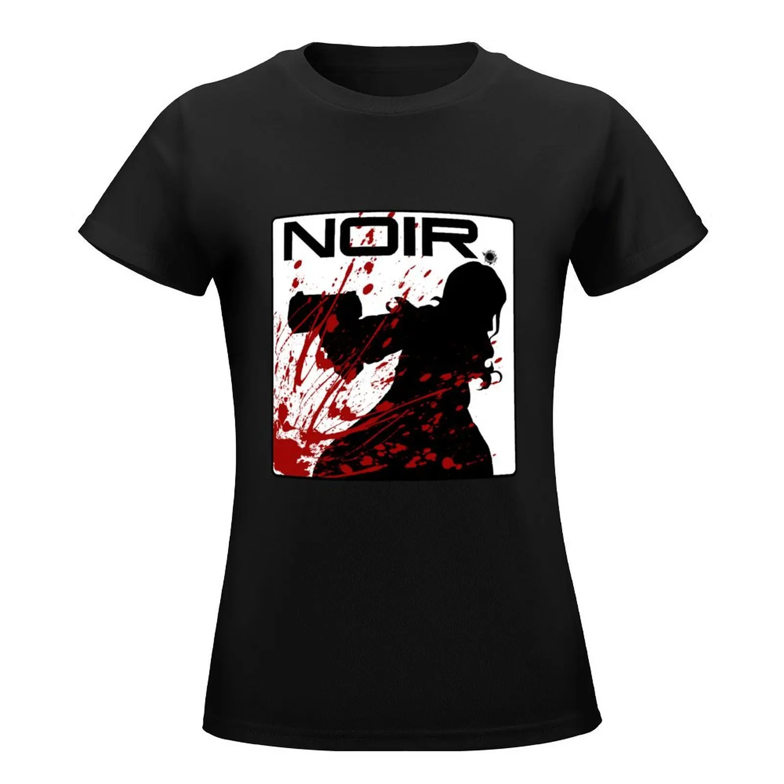 Noir. Logo T-Shirt animal prinfor cute tops summer clothes customs design your own t-shirts for Women graphic tees funny