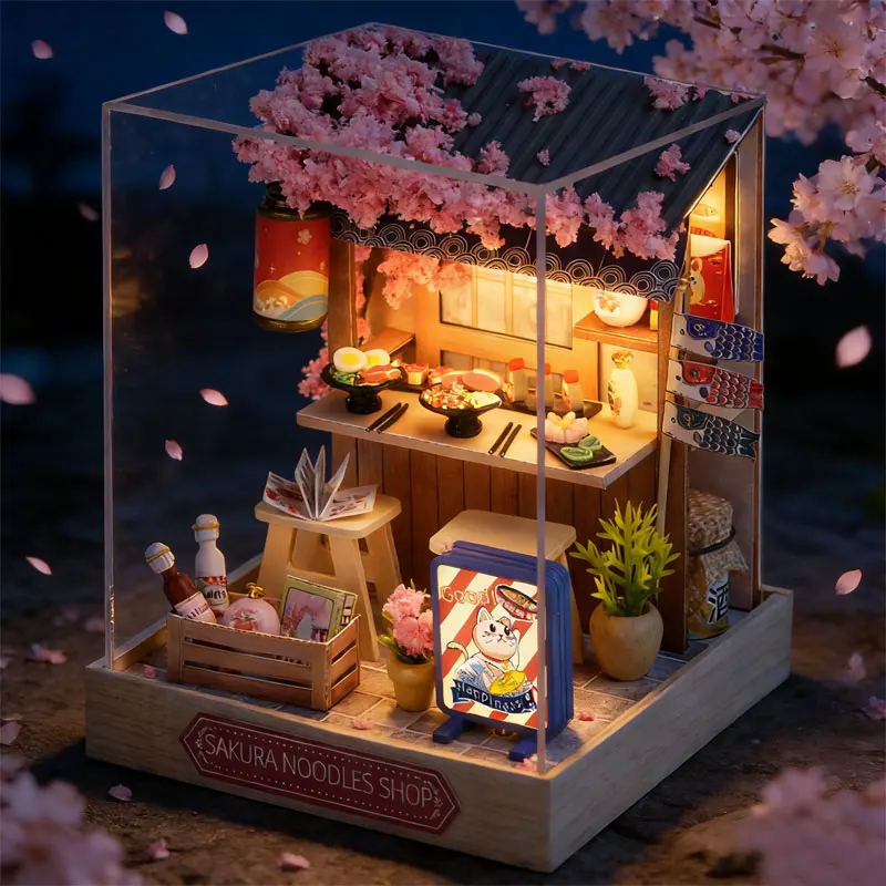 

Mini Miniature Doll House DIY Small House Kit Making Room Toys Home Bedroom Decorations With Furniture Wooden Craft DollHouses