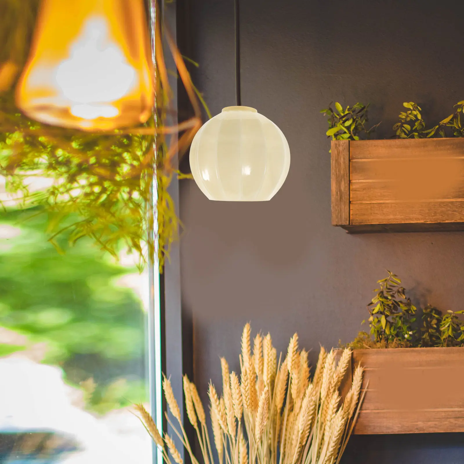 Glass shade for pendant lights for household users to provide comfortable lighting, fits E27 bulbs, bulb not included