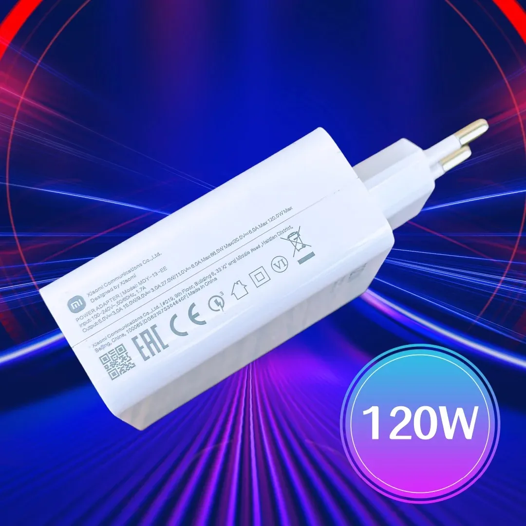 120 واط الأصلي شاحن Xiaomi شحن سريع ، شحن فائق الاتحاد الأوروبي الولايات المتحدة الجدار محول الشحن الفائق 120 واط غان شاحن مجموعة C-نوع كابل