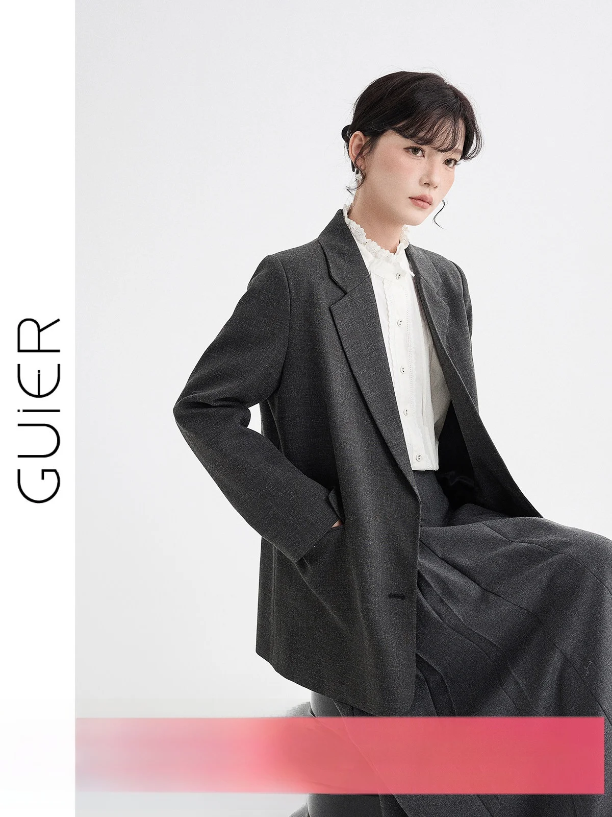 

Casual Women's Suit Jaet 2026 New Spring Turn-down Collar Loose Slimming Western Sle Top Single Button Long Sve Regula...