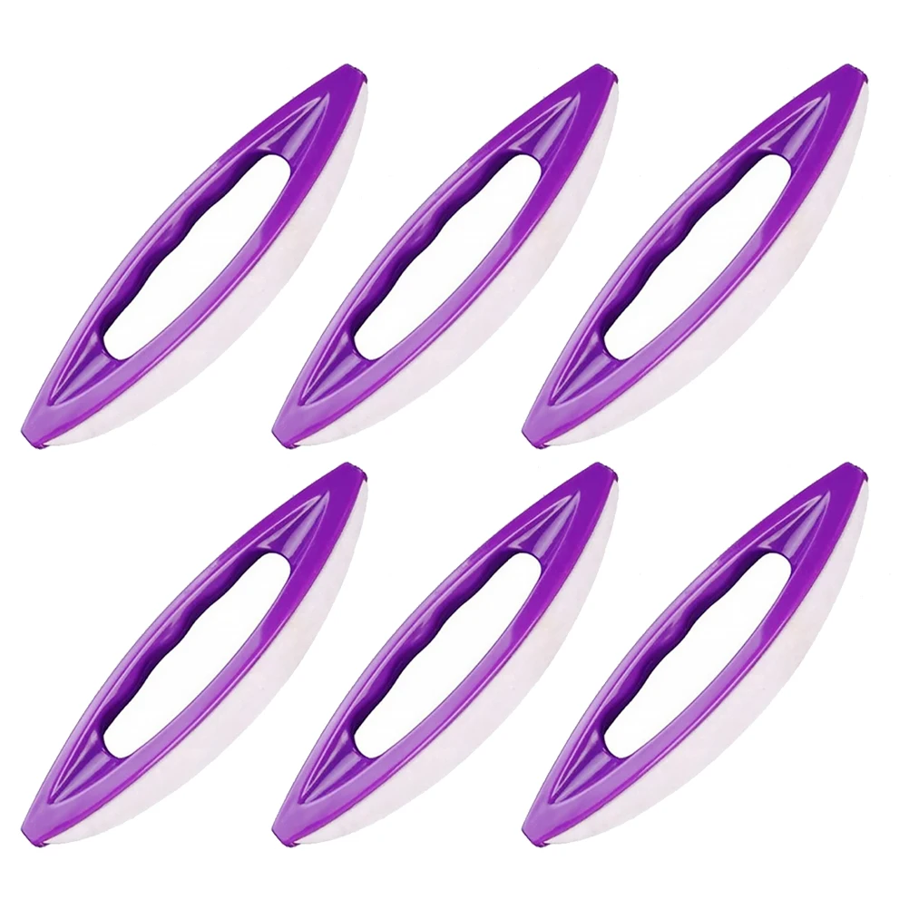 

6pcs Nail Polishing Tool Purple Sheepskin Brushes for Nail Waxing Manicure Salon Use Lightweight Plastic ABS