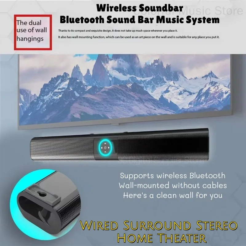 

Супер мощные Bluetooth-колонки объемного звучания, стерео, портативная беспроводная звуковая панель, домашнее ТВ, звуковые коробки, сабвуфер, FM-радио, Caixa De Som