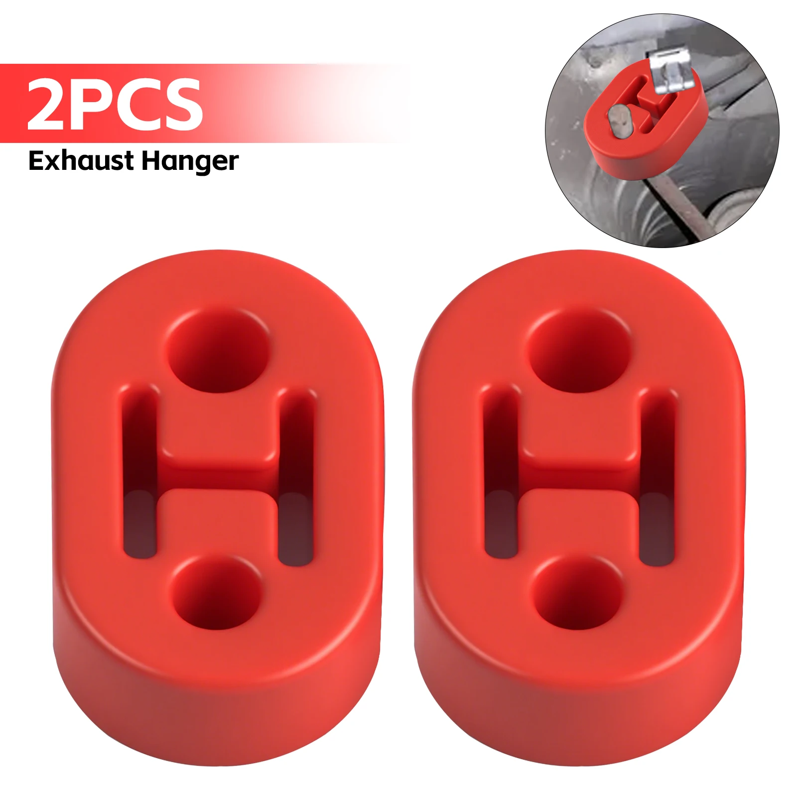 2Pcs Universal Car Polyurethane Exhaust Tail Pipe Mount Bracket Hanger Insulator Grommet Bushing Rod Support 11mm 2 Holes Repair