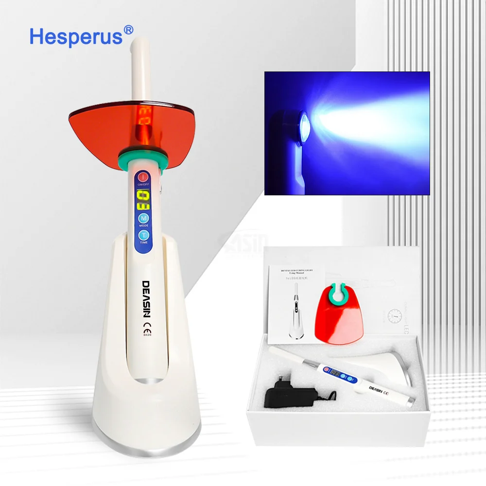 

HESPERUS Den tal Cordless Led Curing Light 1 Second Cure Lamp 2600mw/cm2 Blue Light Wireless LED Curing Lamp den tistry Equipmen