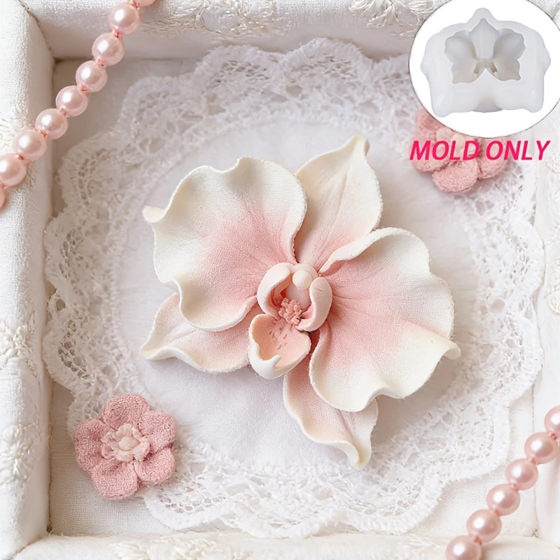 2Orchid silicone mold set，Suitable for scented candles and floral decorations，Flexible and easy-to-demold petal mold，With realis