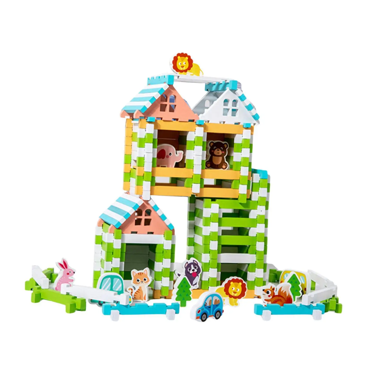 木製ビルディングブロックセット建設ビルディング微細運動スキル家の装飾