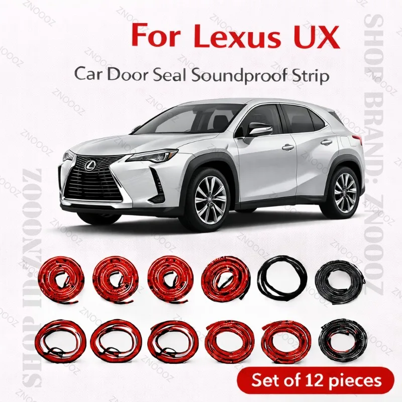 Car Door Seal Strip Rubber Double Layer Soundproof Dustproof Waterproof Door Weatherstrip 12PCS Set For Lexus UX