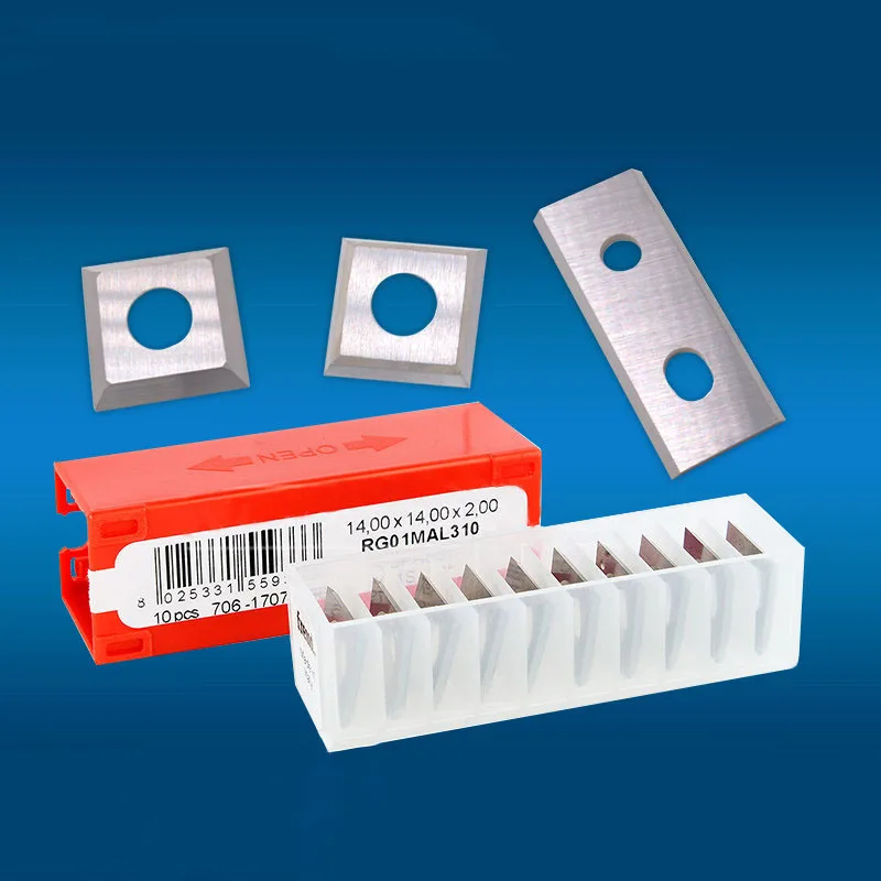Disposable woodworking blades, imported from Luxembourg, spiral cutter head, carbide inserts.