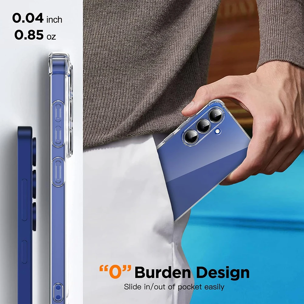 Shockproof Silicone Case For Samsung Galaxy S25 Edge S24 S23 S21 FE S22 Ultra Plus 5G Clear Ultra Thin Soft Cover S25ultra Shell