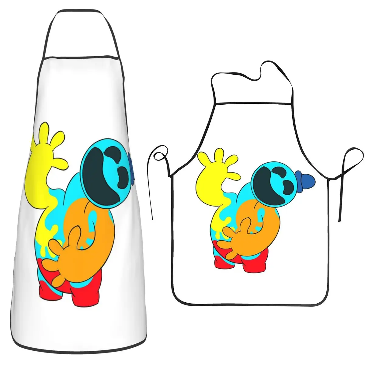 Doey Doughman Horror Pianosaurus Aprons Chef Baking Tablier Sleeveless Bib Kitchen Cleaning Pinafore for Women Men Painting
