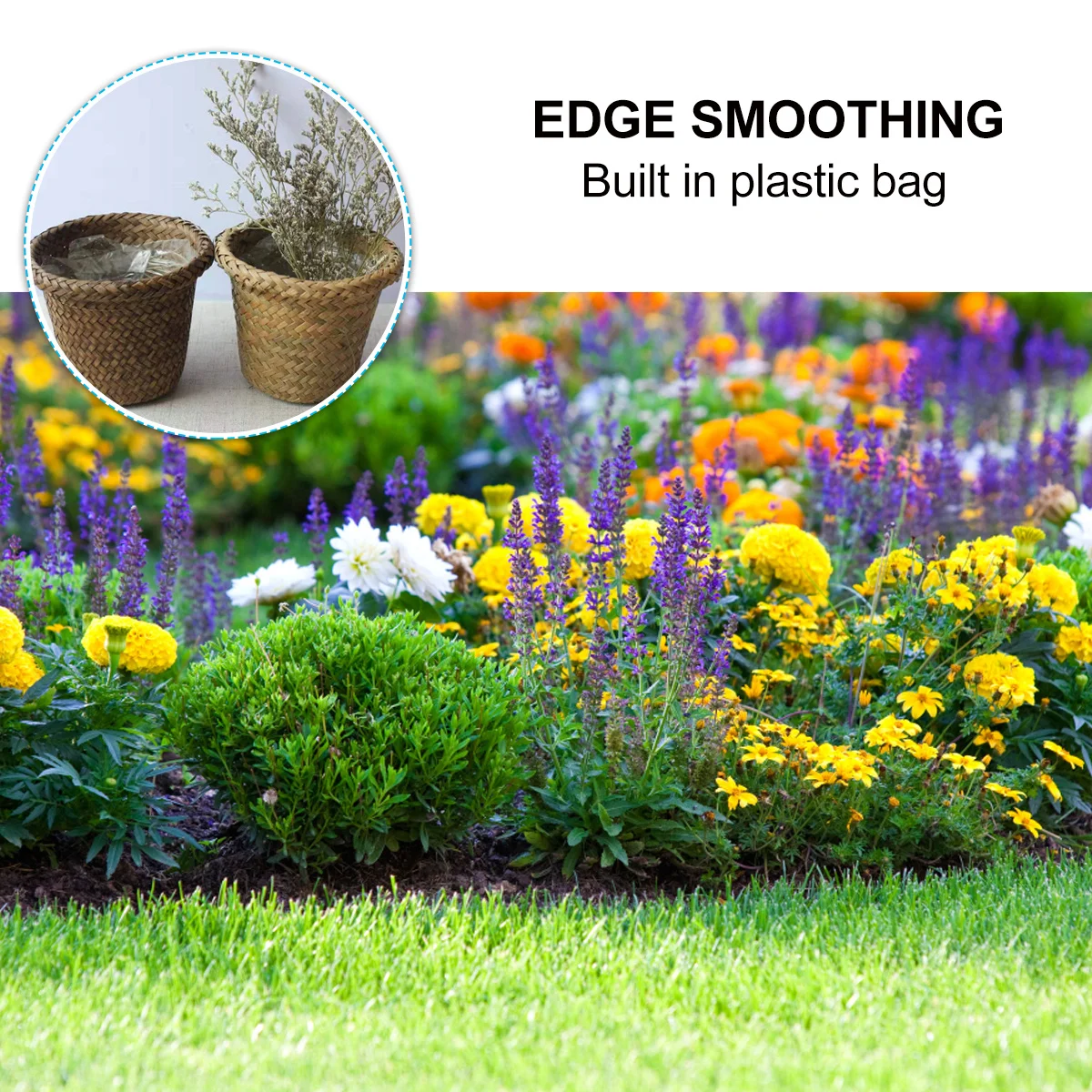 

2Pcs Natural Rattan Woven Flower Basket Multiuse Gardening Storage Organizer Pot Khaki Brown Woven Flowerpot Flower Pot