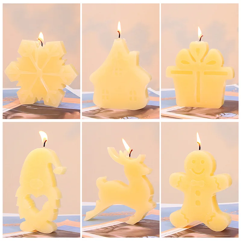 DIY Christmas Resin Molds Snowflake Tree Candle Holder Silicone Resin Mold 3D Christmas Tealight Ornament Epoxy Casting Mold