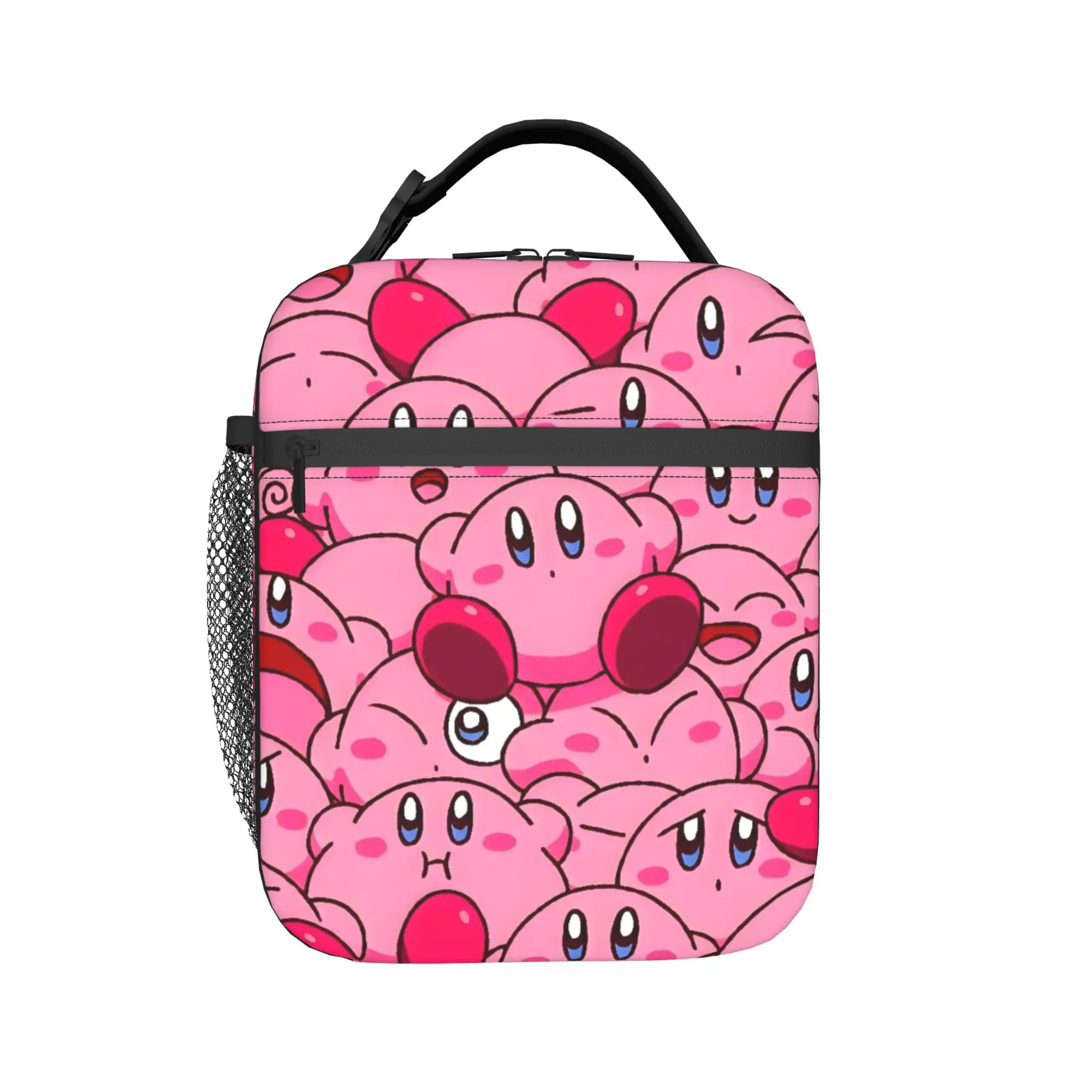 Custom K-Kirbys Portable Lunch Boxes Waterproof Classic Game Characters Cooler Thermal Food Insulated Lunch Bag School Student