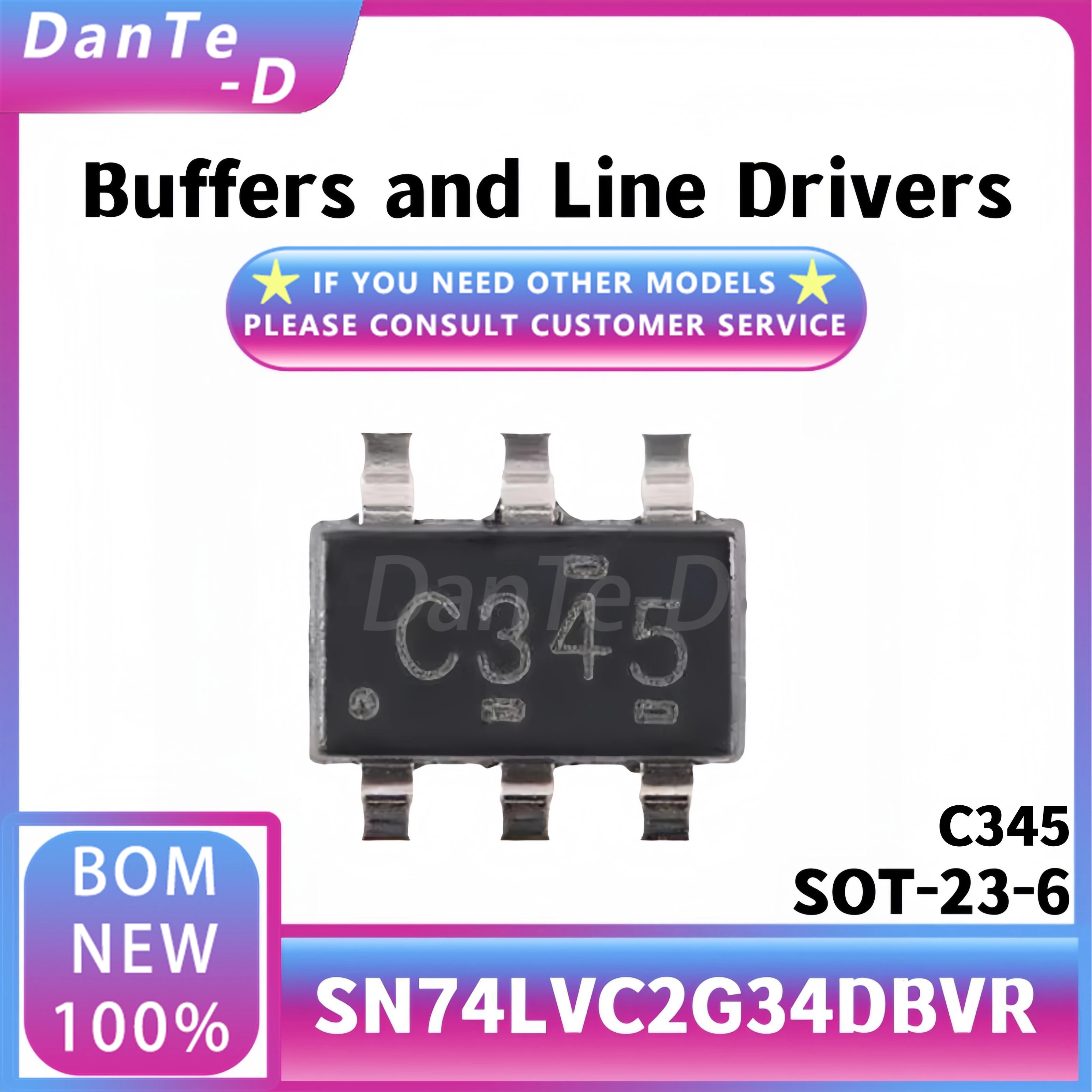 10cps SN74LVC2G34DBVR SOT-23-6 C345 Dual Buffer Gate IC Original