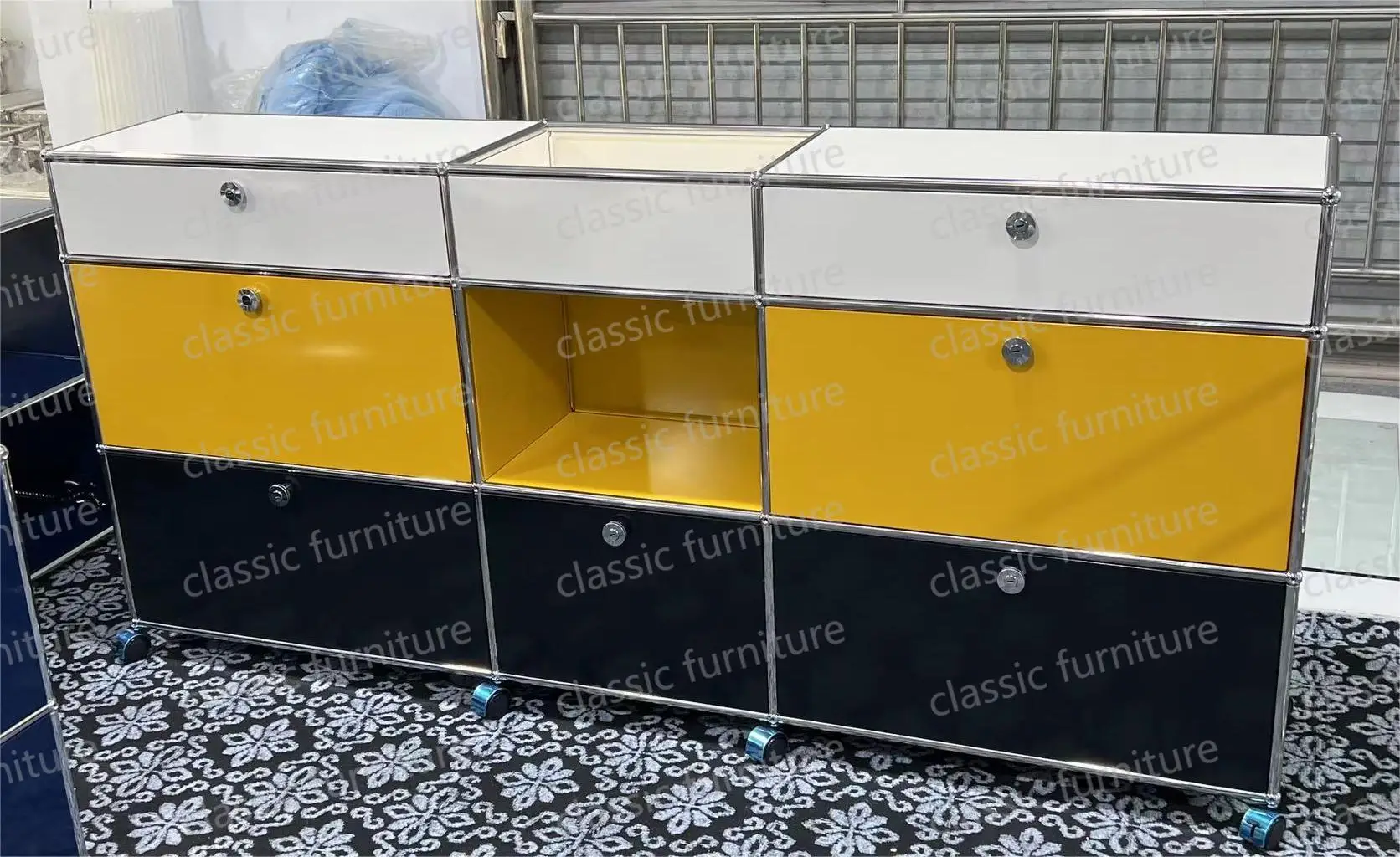 Modular Module Furniture Customized Metal Stainless Steel Cabinet Haller Storage  Sideboard Shelf DIY Living Room