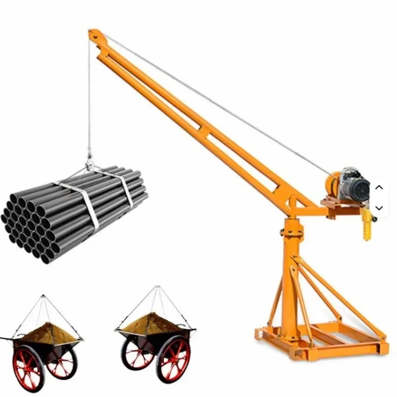 

Mobile Construction Crane 12M-60M 300kg-1 Ton Mini Crawler Crane Portable Dolly Crane for Building Lifting 360° Rotation