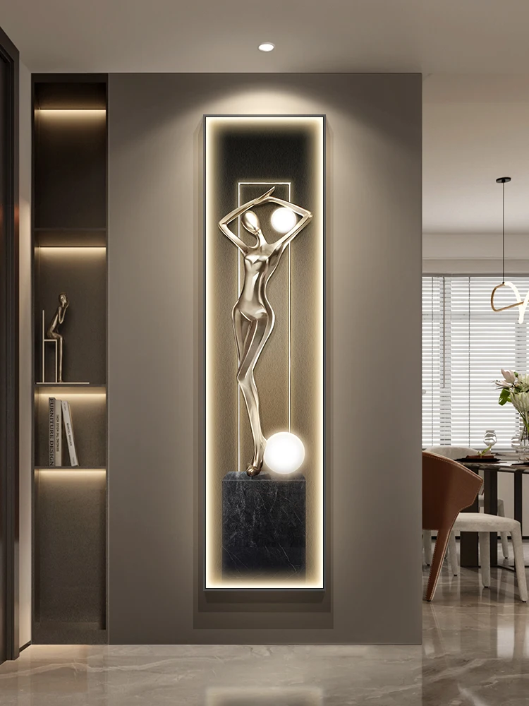 

Modern Crystal Porcelain Abstract Figure Indoor Painted LED Wall Light Hanging in Living Room Restaurant Kitchen Wall Decoration