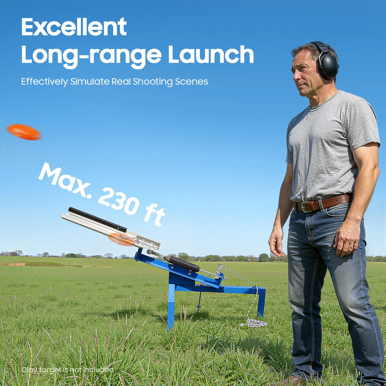 

Target Throwing Machine, Clay Pigeon Thrower Trap Machine, Heavy Duty Iron Rustproof Weatherproof Anti-deformation, Adjustable Angle 5-35° for Single Stacked Double Targets, No Electricity Needed Manual Pressure, Anti-slip Feet Round Corners