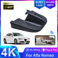 4K 2160P Plug and Play Car DVR Wifi Dashcam For ALFA ROMEO Giulia Quadrifoglio GTA Veloce Stelvio Quadrifoglio 2015 2016-2022