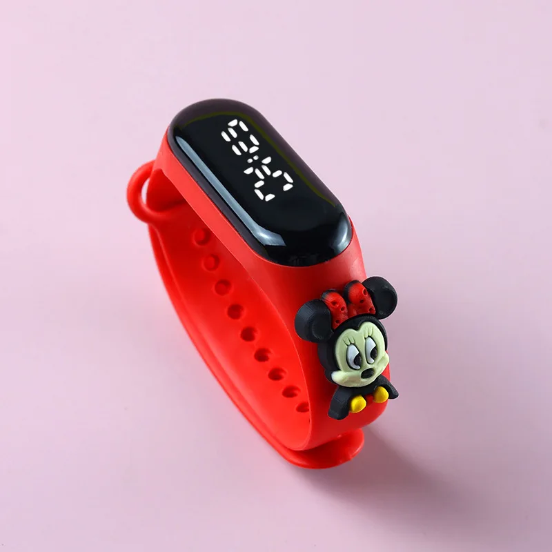 Jam tangan pintar anak Disney, jam tangan pintar olahraga anti air, gelang silikon luar ruangan, jam tangan elektronik anak