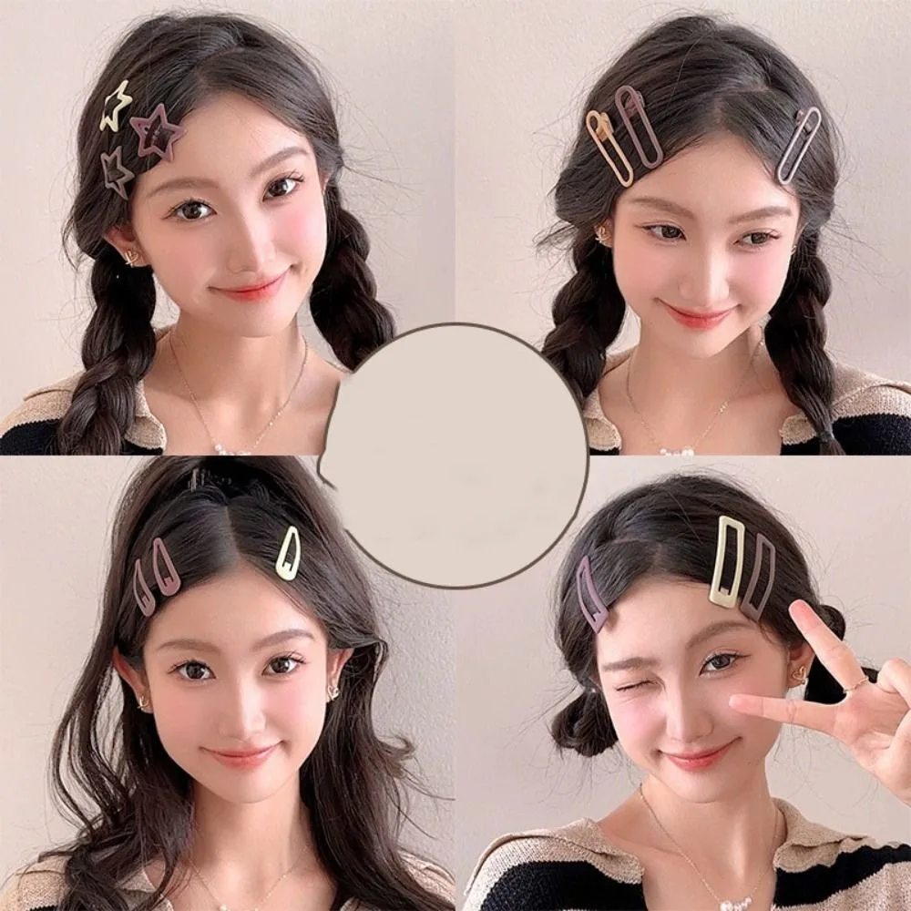 3pc/set Water Drop Star Love BB Clip Summer Square Geometric Y2k Barrettes Korean Style Hair Clip Party