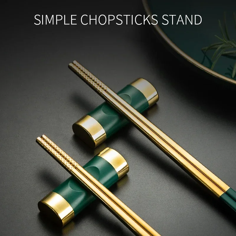 Chopsticks Holder Spoon Pillow Shape Frame Alloy Chinese Chopstick Food Stick for Sushi Sticks Kitchen Chopsticks