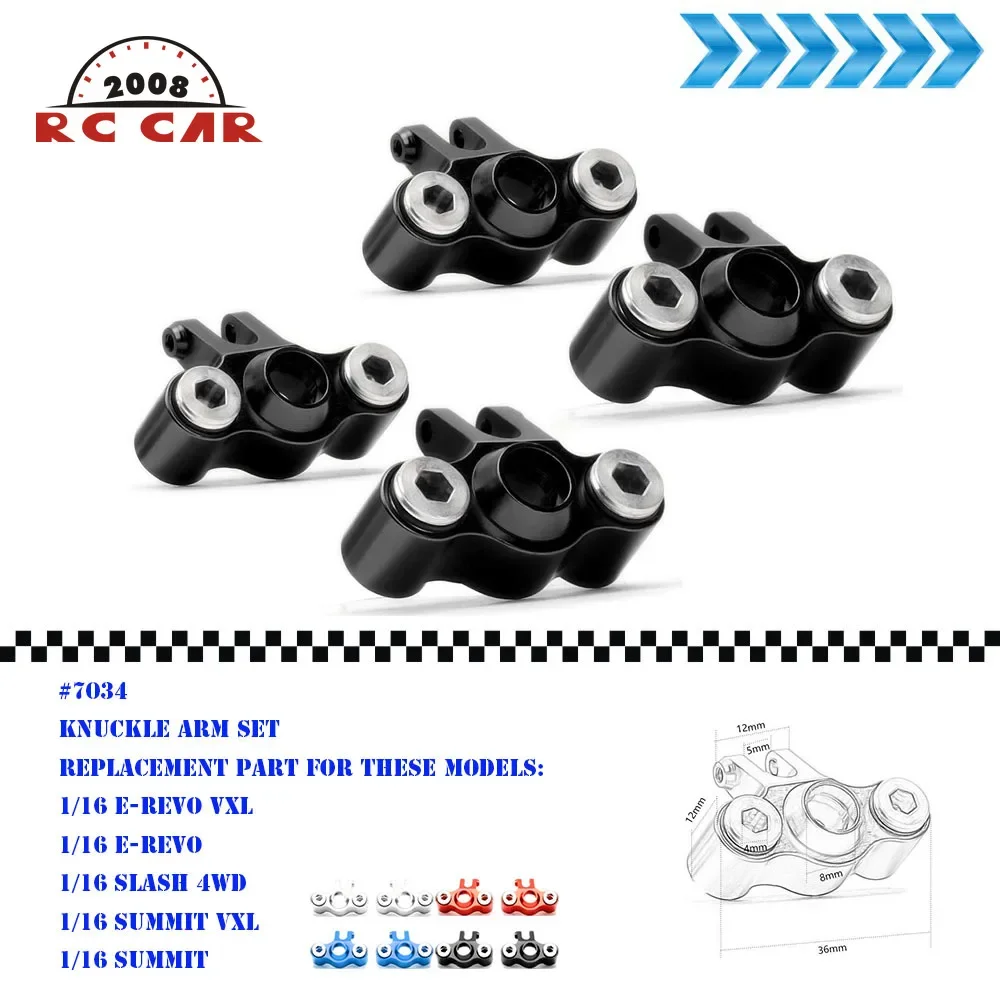 Aluminum Axle Carriers Knuckle Arm Set #7034 for RC Traxxas 1/16 E-Revo VXL Slash 4WD Summit  Car Accessories