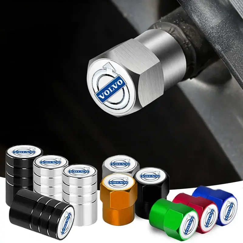 4pcs Car Styling Wheel Tire Valve Air Stem Cap Duust Covers For Volvo XC90 S60 V40 XC60 S80 S40 V70 V50 S90 T6 V60 V90 XC40 XC70