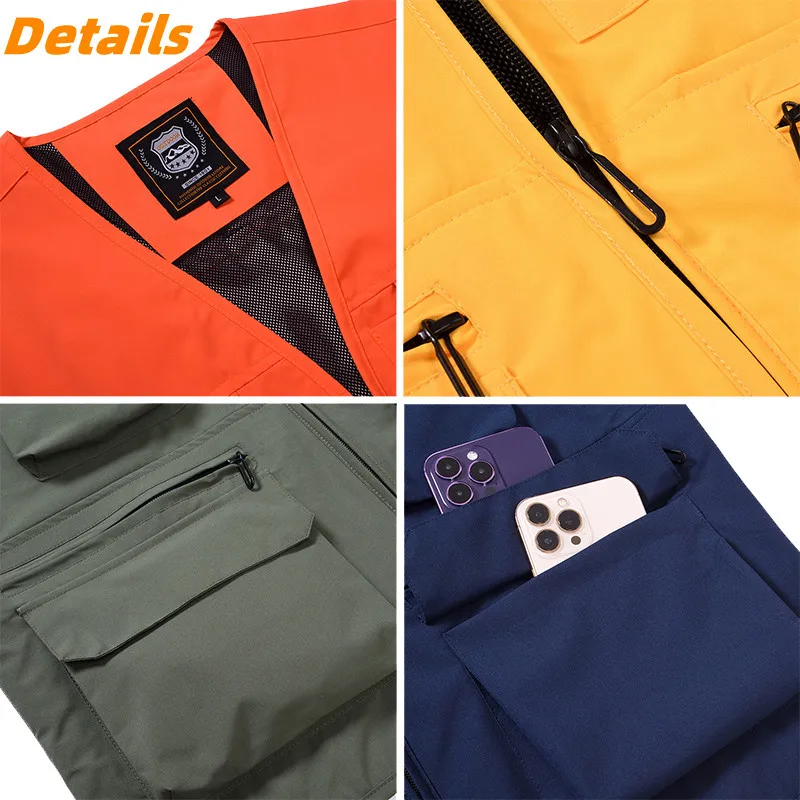 New Arrive Quality Fishing Vest Summer Outdoor Quick-drying Mesh Multi-Pocket Plus Size Cargo Waistcoat Camping Photography Vest