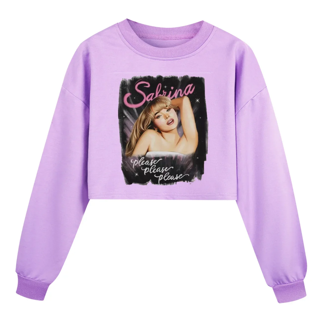 Kids Girl Cropped Sweatshirt Half Waist Hoodie Set Children Sabrina Carpenter Clothing  Spring  Hoody Kids Long sleeve Tops3765