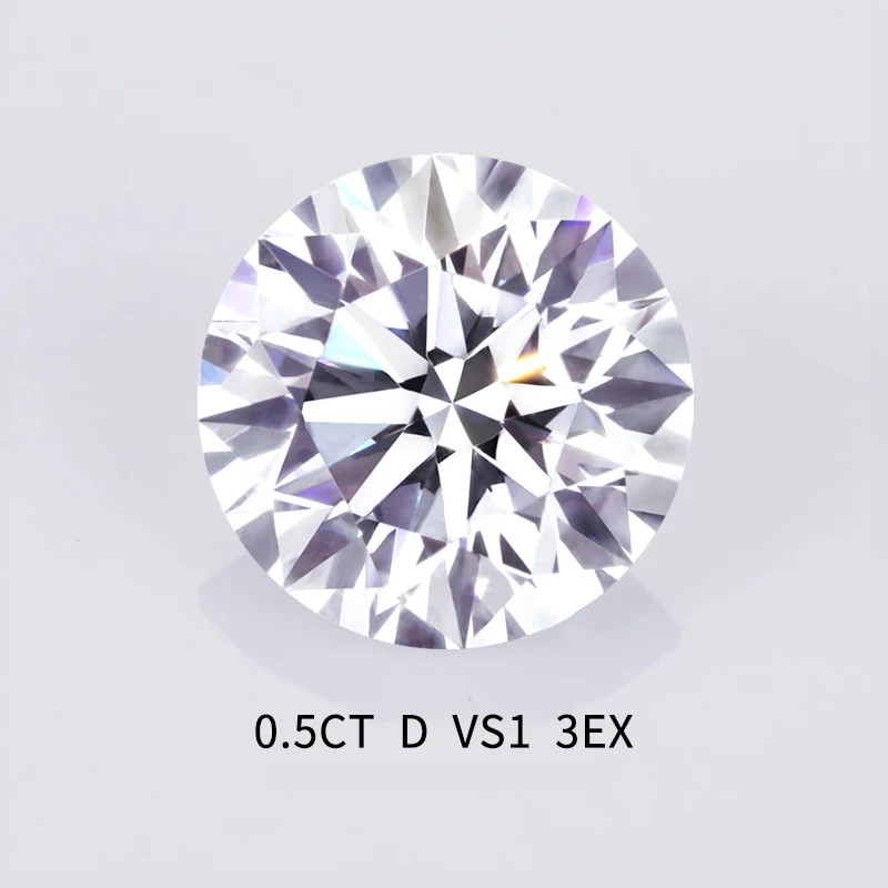 AEAW Round Cut Lab Grown Diamonds, diamante solto, cor DEF, CVD HPHT, certificado IGI GIA, 0.5ct, 1ct, 2ct